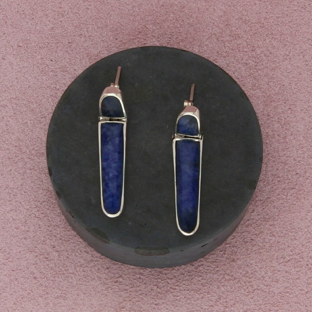 taxco mexico sterling silver vintage sodalite post earrings